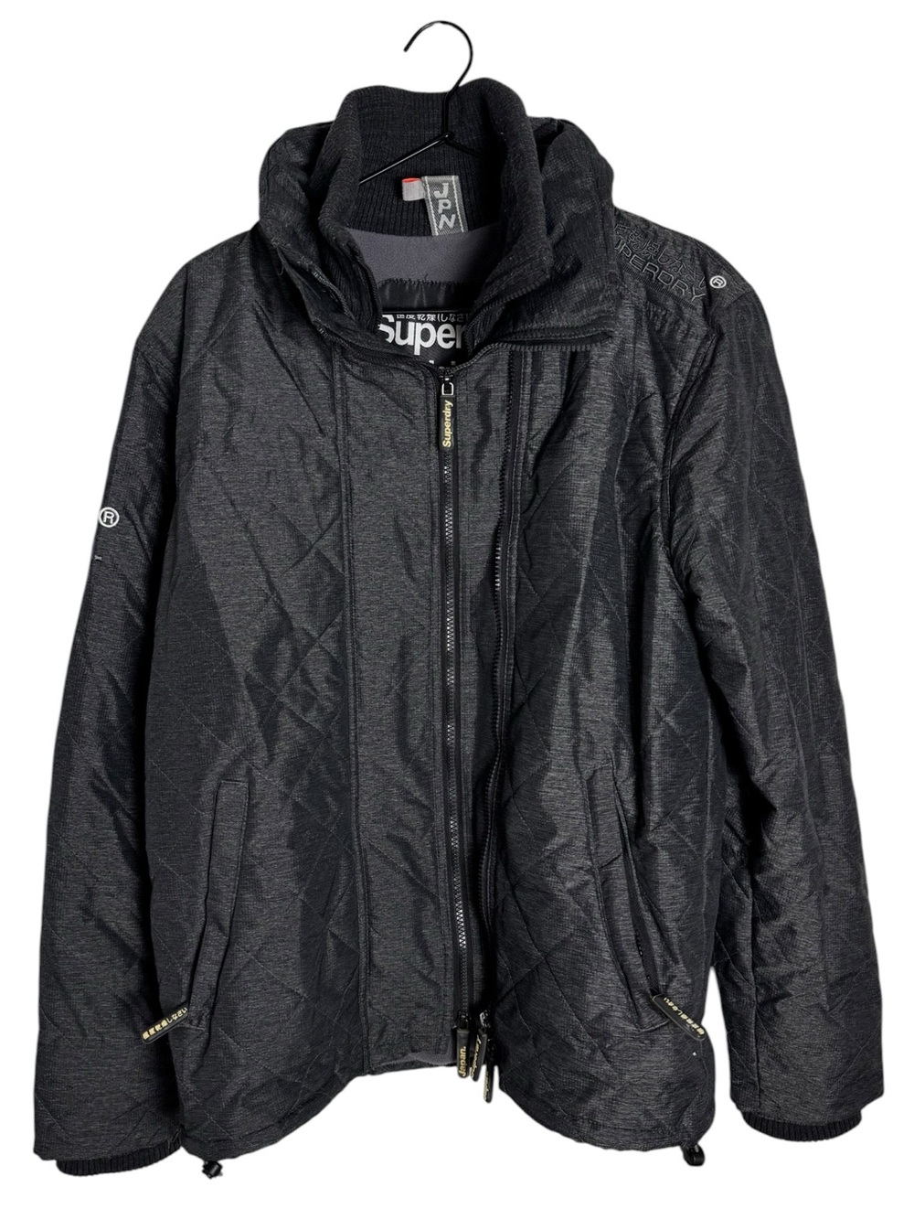 Superdry Quilted Arctic Windcheater Fleece Lined Jacket Charcoal Grey Men's M